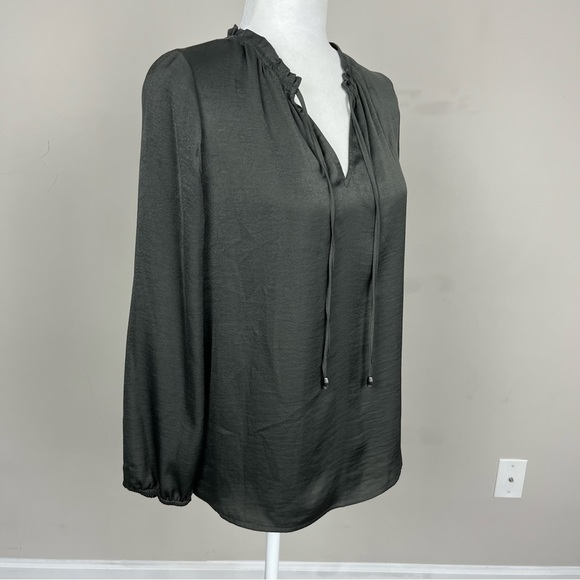 41 HAWTHORN LONG SLEEVE SILKY BLOUSE V-NECK SIZE SMALL CHARCOAL GREY - Picture 7 of 15